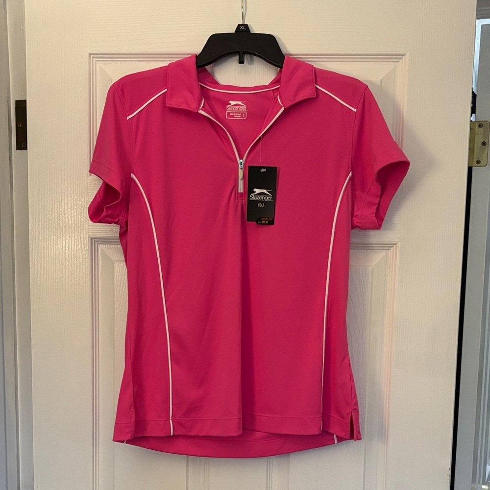 Slazenger Women's Vibrant Pink Zip Polo
